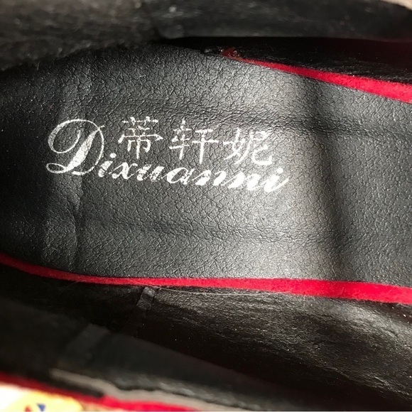 Red velvet platform heels sz 8.5 ankle Strappy stiletto Sexy MWOT valentines day - Picture 14 of 14